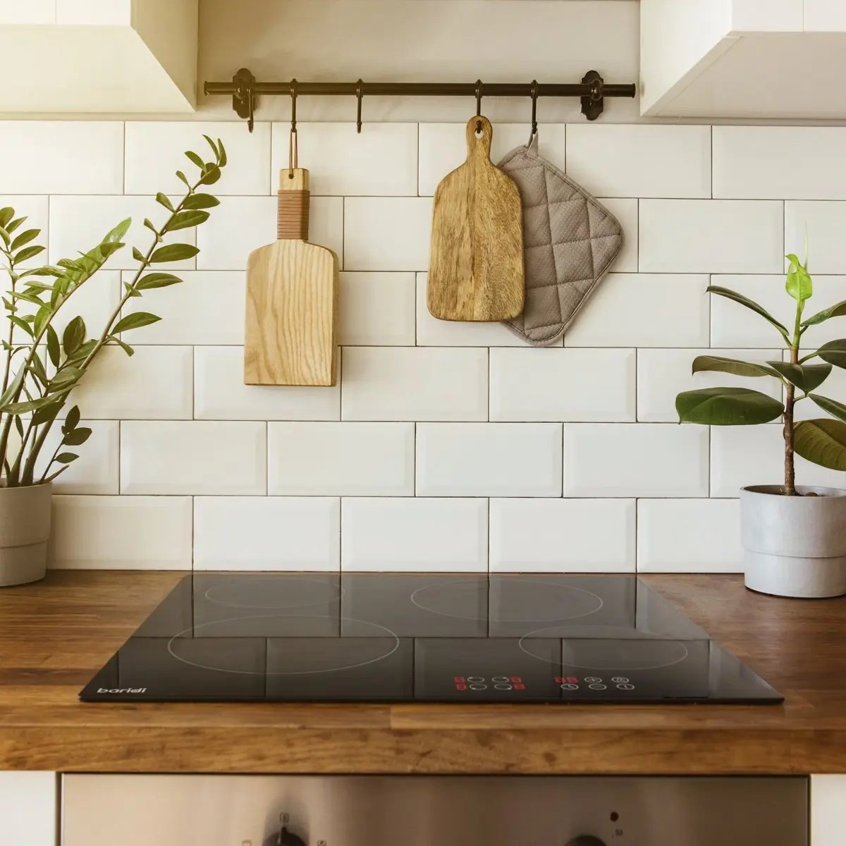 Baridi DH131 60cm Built-In Ceramic Hob 4 Cooking Zones Black Glass 6000W with Touch Controls Timer Baridi