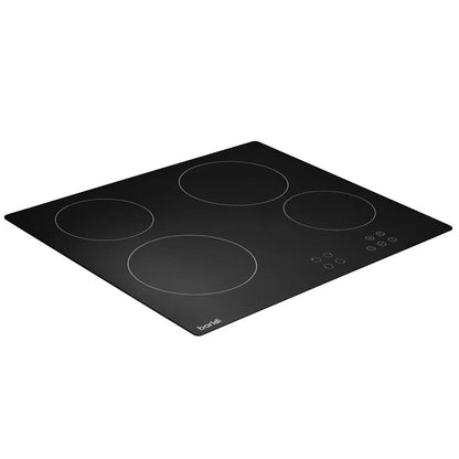 Baridi DH131 60cm Built-In Ceramic Hob 4 Cooking Zones Black Glass 6000W with Touch Controls Timer Baridi