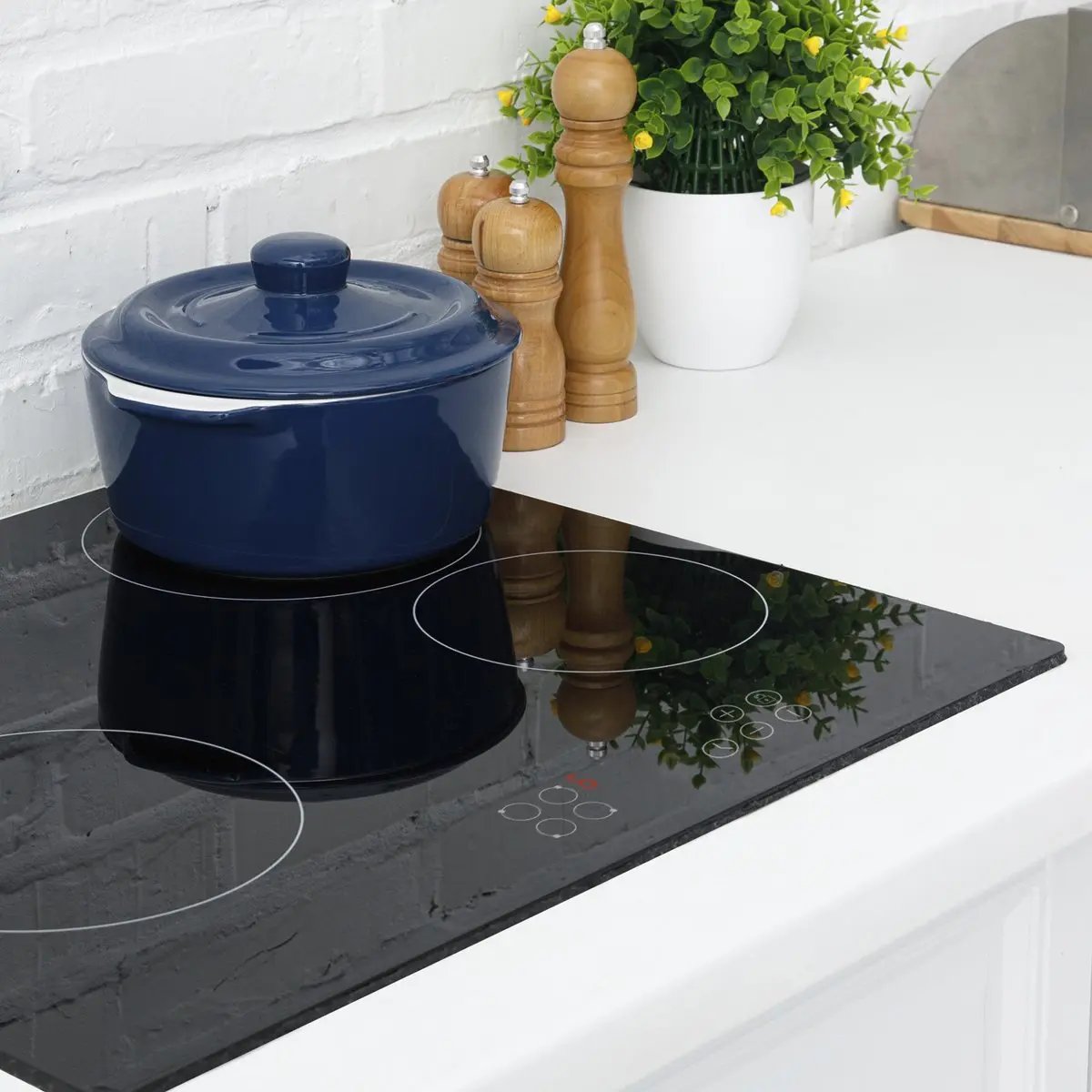 Baridi DH131 60cm Built-In Ceramic Hob 4 Cooking Zones Black Glass 6000W with Touch Controls Timer Baridi