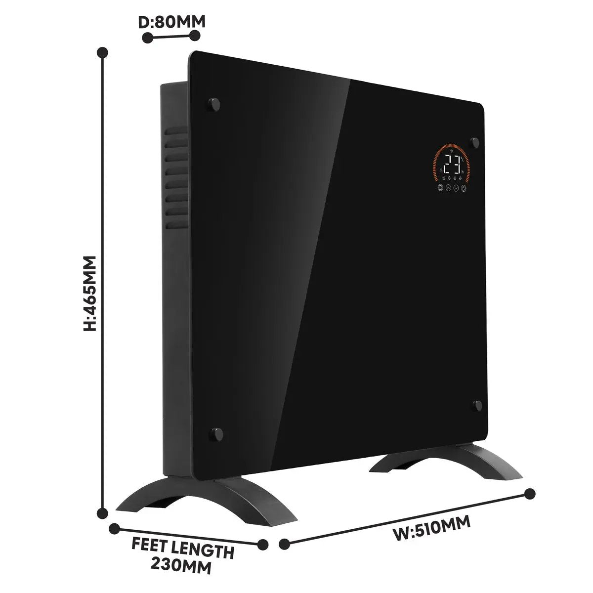 Baridi DH135 Electric Glass Panel Heater 1000W Wi-Fi Enabled Black - DH135 Baridi