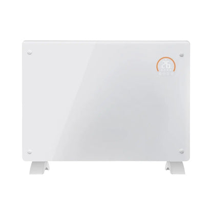 Baridi DH138 Electric Glass Panel Heater 1500W Thermostat Controlled 24Hr 7 Day Timer Wi-Fi Enabled Remote Control White Baridi