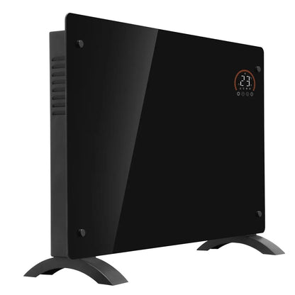 Baridi DH139 Electric Glass Panel Heater 2000W Thermostat Controlled Radiator with 24Hr 7 Day Timer Wi-Fi Enabled Remote Control Black Baridi