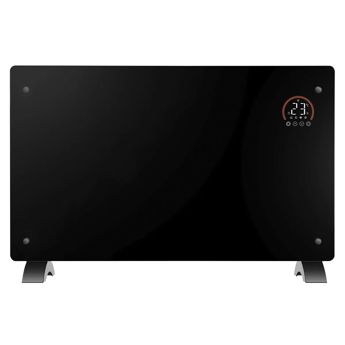 Baridi DH139 Electric Glass Panel Heater 2000W Thermostat Controlled Radiator with 24Hr 7 Day Timer Wi-Fi Enabled Remote Control Black Baridi