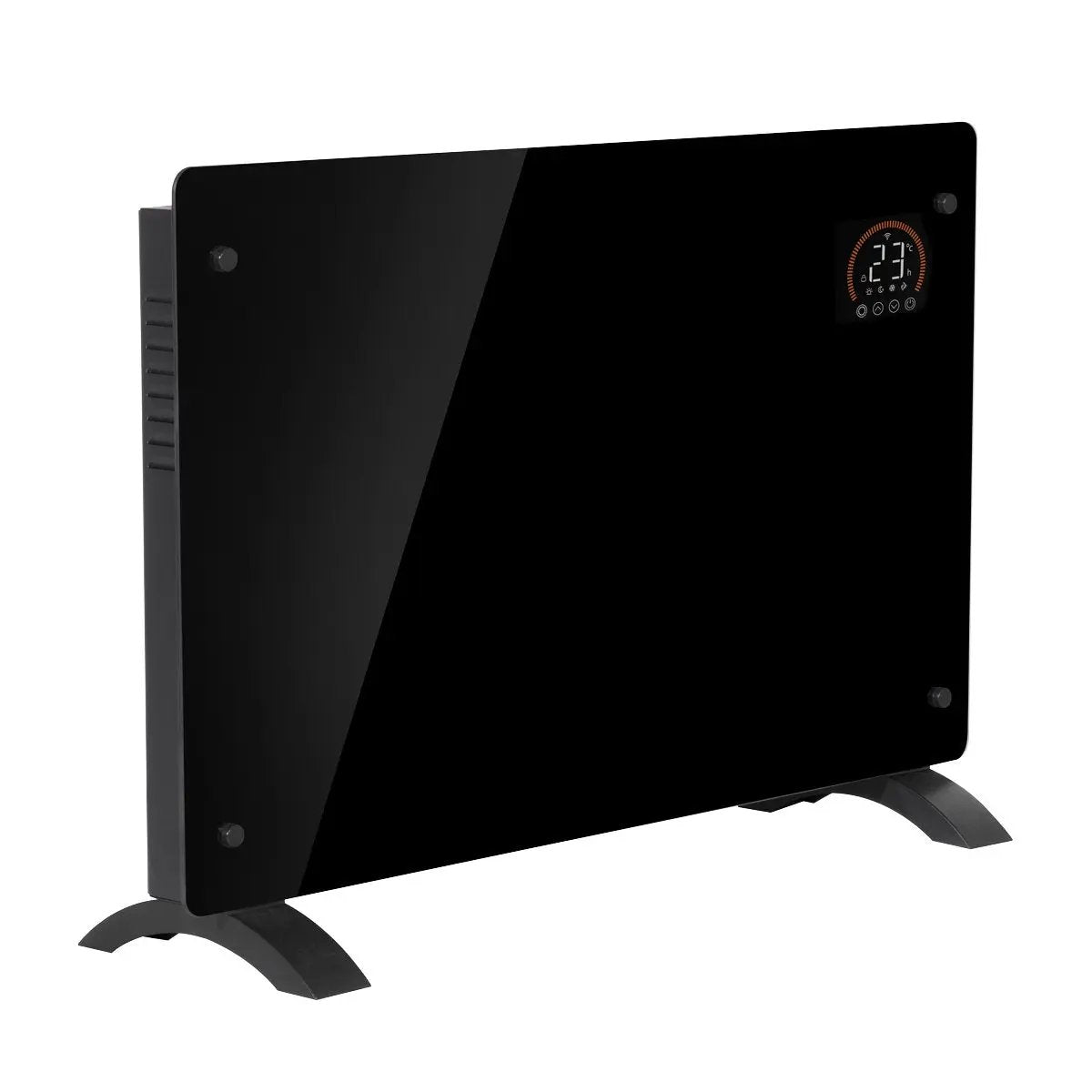 Baridi DH139 Electric Glass Panel Heater 2000W Thermostat Controlled Radiator with 24Hr 7 Day Timer Wi-Fi Enabled Remote Control Black Baridi