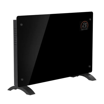 Baridi DH139 Electric Glass Panel Heater 2000W Thermostat Controlled Radiator with 24Hr 7 Day Timer Wi-Fi Enabled Remote Control Black Baridi