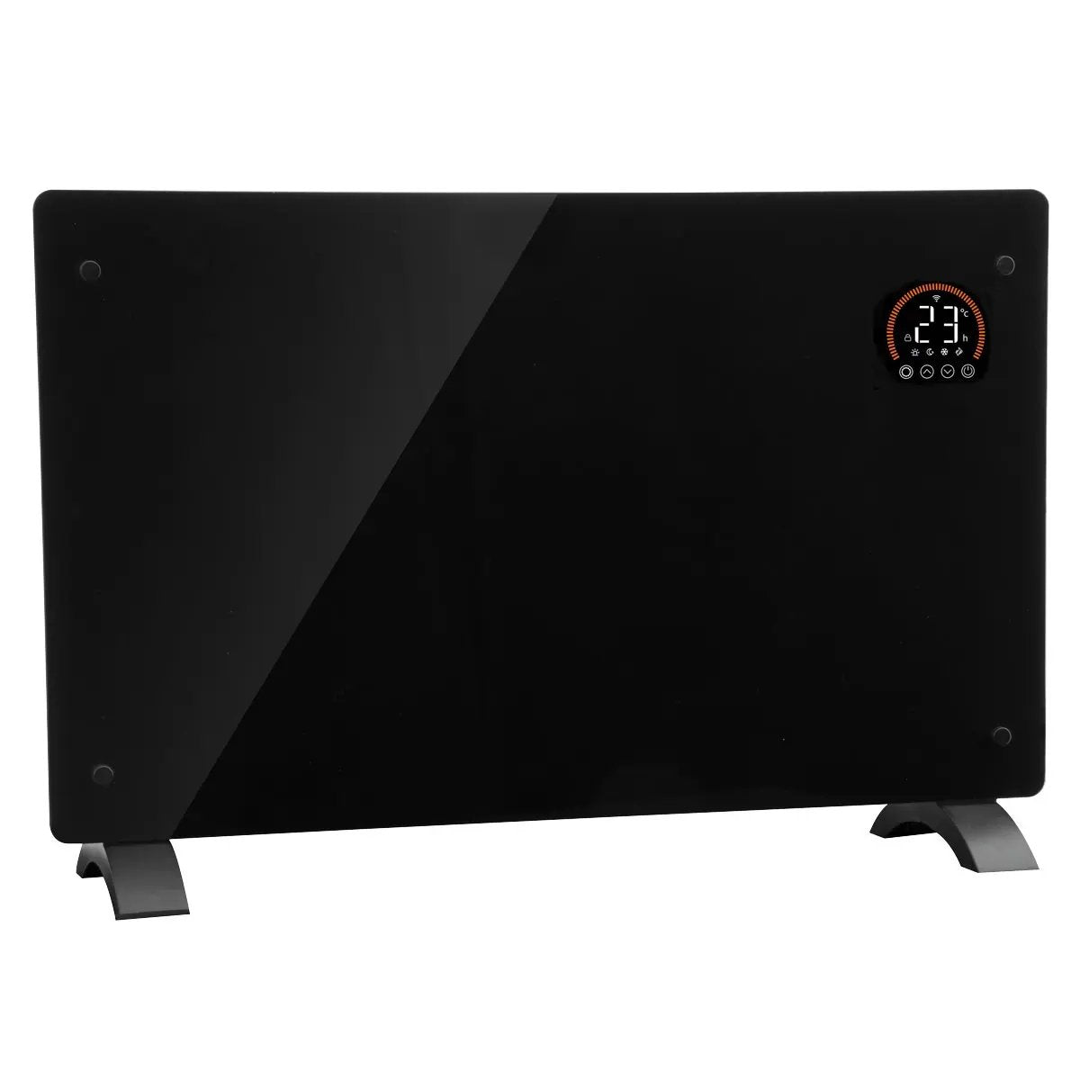 Baridi DH139 Electric Glass Panel Heater 2000W Thermostat Controlled Radiator with 24Hr 7 Day Timer Wi-Fi Enabled Remote Control Black Baridi