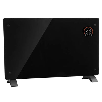 Baridi DH139 Electric Glass Panel Heater 2000W Thermostat Controlled Radiator with 24Hr 7 Day Timer Wi-Fi Enabled Remote Control Black Baridi