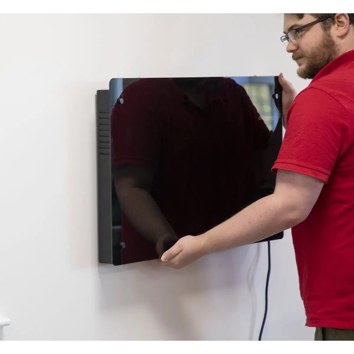 Baridi DH139 Electric Glass Panel Heater 2000W Thermostat Controlled Radiator with 24Hr 7 Day Timer Wi-Fi Enabled Remote Control Black Baridi