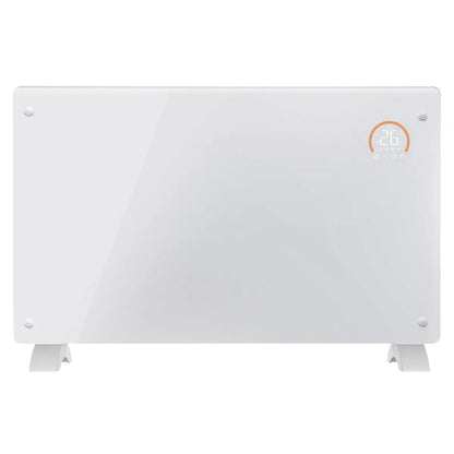 Baridi DH140 Electric Glass Panel Heater 2000W Thermostat Controlled 24Hr 7 Day Timer Wi-Fi Enabled Remote Control White Baridi