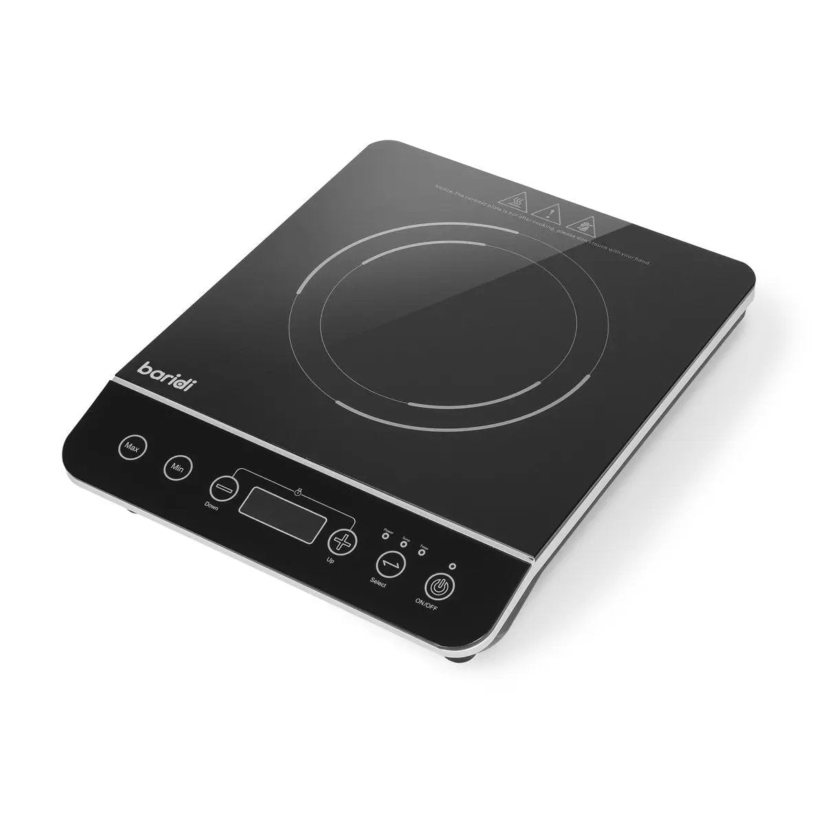 Baridi DH145 Induction Hob: Single Zone with 13A Plug 10 Power Settings 200W-2000W Touch Controls 3-Hour Timer Function Child Lock Black Baridi
