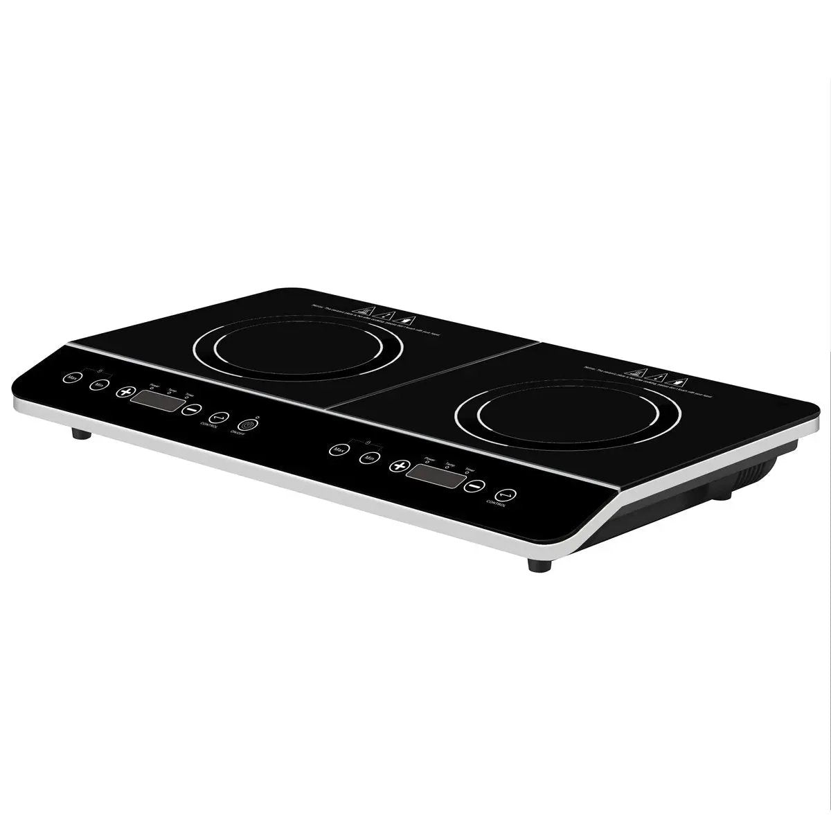 Baridi DH146 Portable Induction Hob: Two Zone Cooktop with 13A Plug 2800W 10 Power Settings Touch Controls 3-Hour Timer Function Child Safety Lock Black Baridi