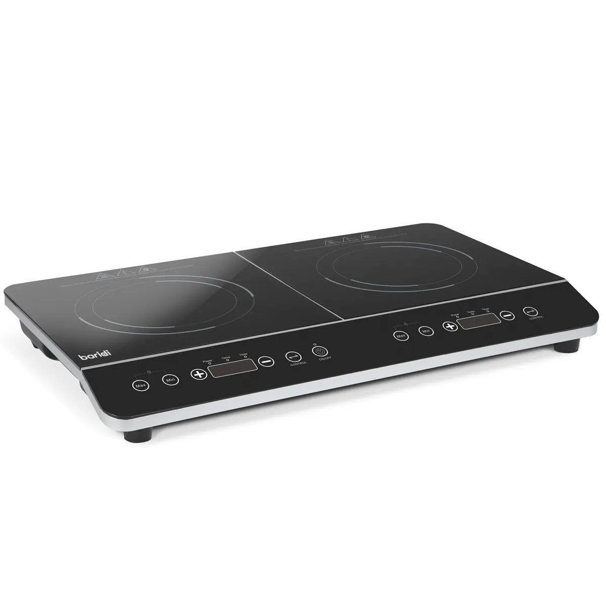 Baridi DH146 Portable Induction Hob: Two Zone Cooktop with 13A Plug 2800W 10 Power Settings Touch Controls 3-Hour Timer Function Child Safety Lock Black Baridi