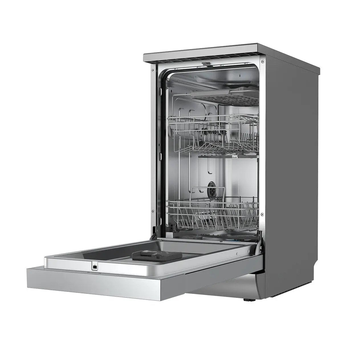 Baridi DH166 Slimline Freestanding Dishwasher 45cm Wide with 10 Place Settings 8 Programs & 5 Functions LED Display Silver Baridi