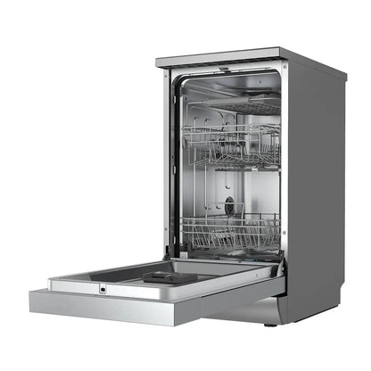 Baridi DH166 Slimline Freestanding Dishwasher 45cm Wide with 10 Place Settings 8 Programs & 5 Functions LED Display Silver Baridi