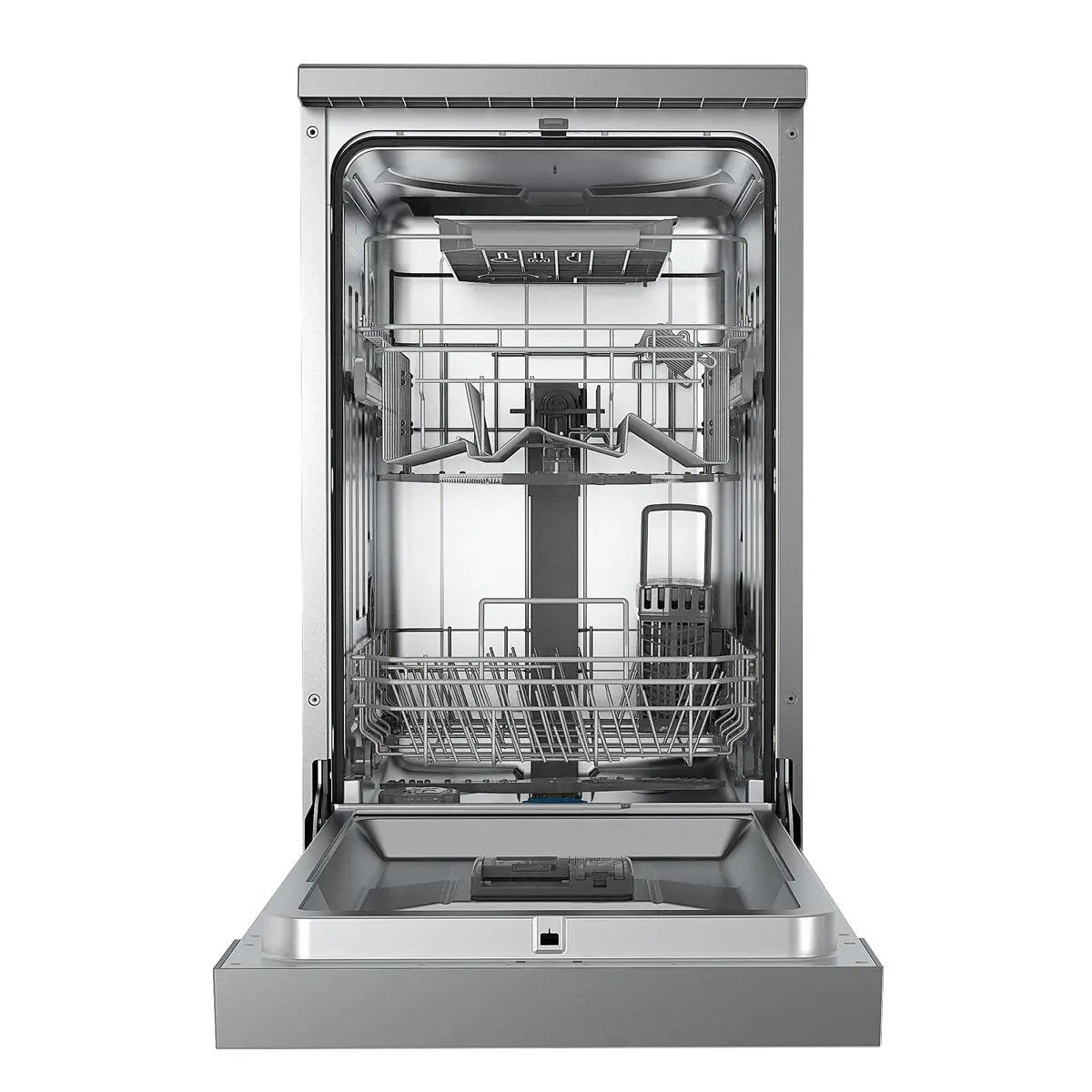 Baridi DH166 Slimline Freestanding Dishwasher 45cm Wide with 10 Place Settings 8 Programs & 5 Functions LED Display Silver Baridi