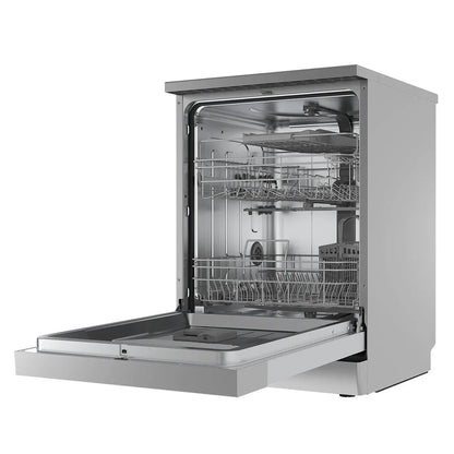 Baridi DH167 Freestanding Dishwasher Full Size Standard 60cm Wide with 14 Place Settings 8 Programs & 5 Functions LED Display Silver Baridi