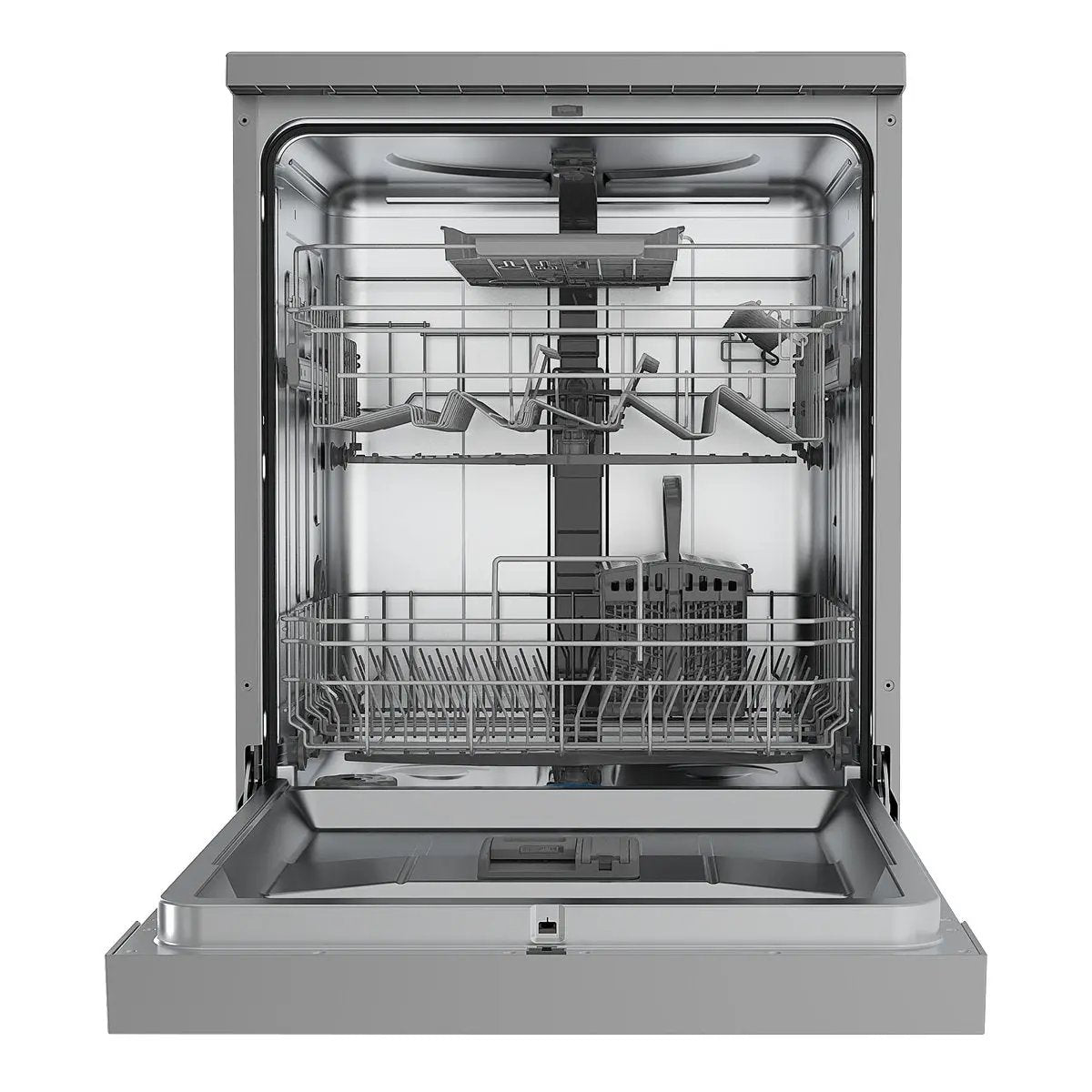 Baridi DH167 Freestanding Dishwasher Full Size Standard 60cm Wide with 14 Place Settings 8 Programs & 5 Functions LED Display Silver Baridi