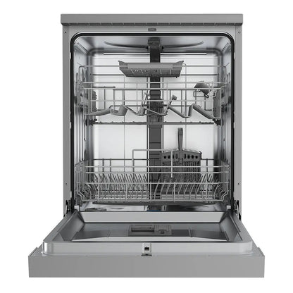 Baridi DH167 Freestanding Dishwasher Full Size Standard 60cm Wide with 14 Place Settings 8 Programs & 5 Functions LED Display Silver Baridi