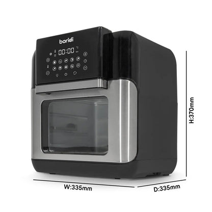 Baridi DH170 Air Fryer & Rotisserie 10 Preset Programs 1500W 12L Black & Silver Baridi