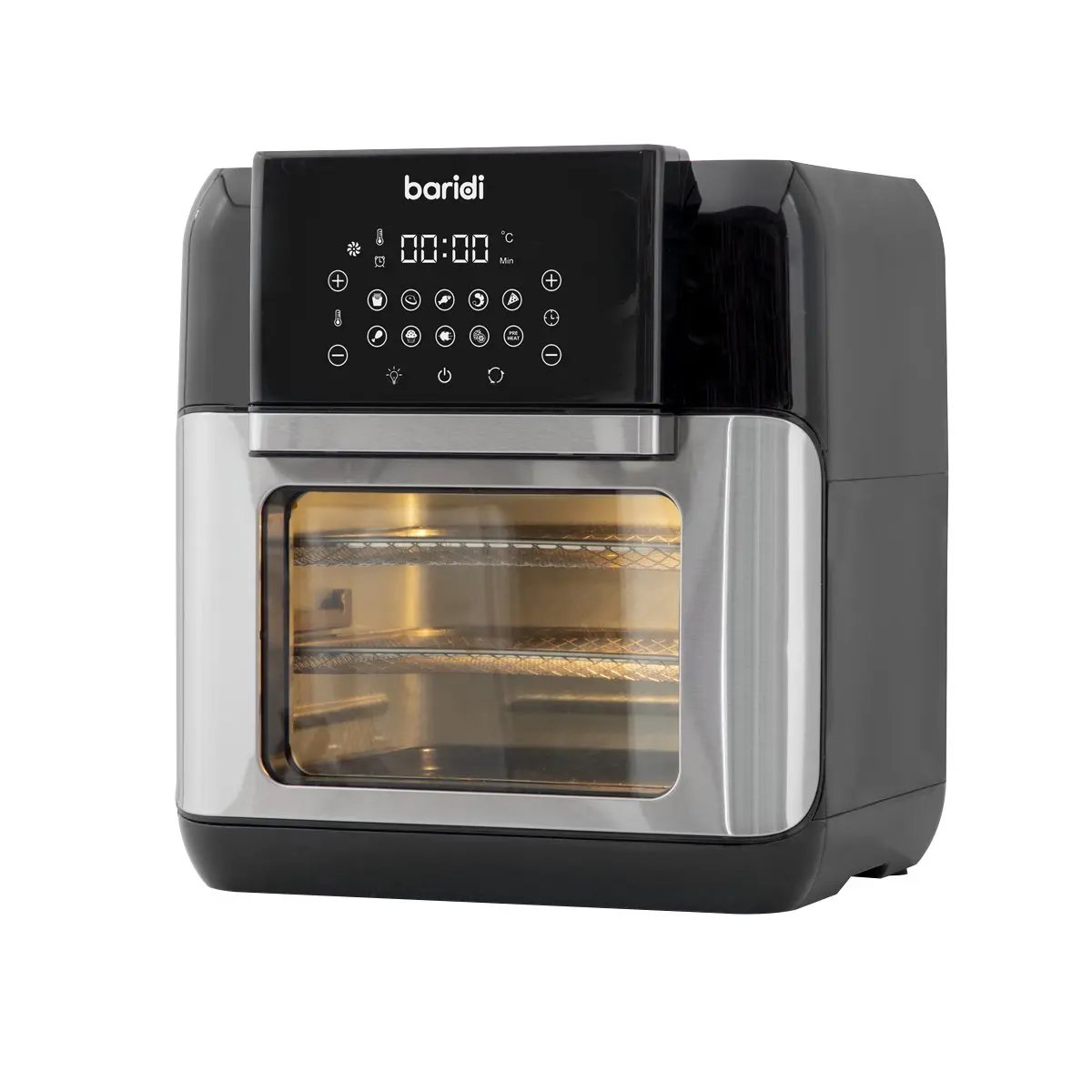 Baridi DH170 Air Fryer & Rotisserie 10 Preset Programs 1500W 12L Black & Silver Baridi
