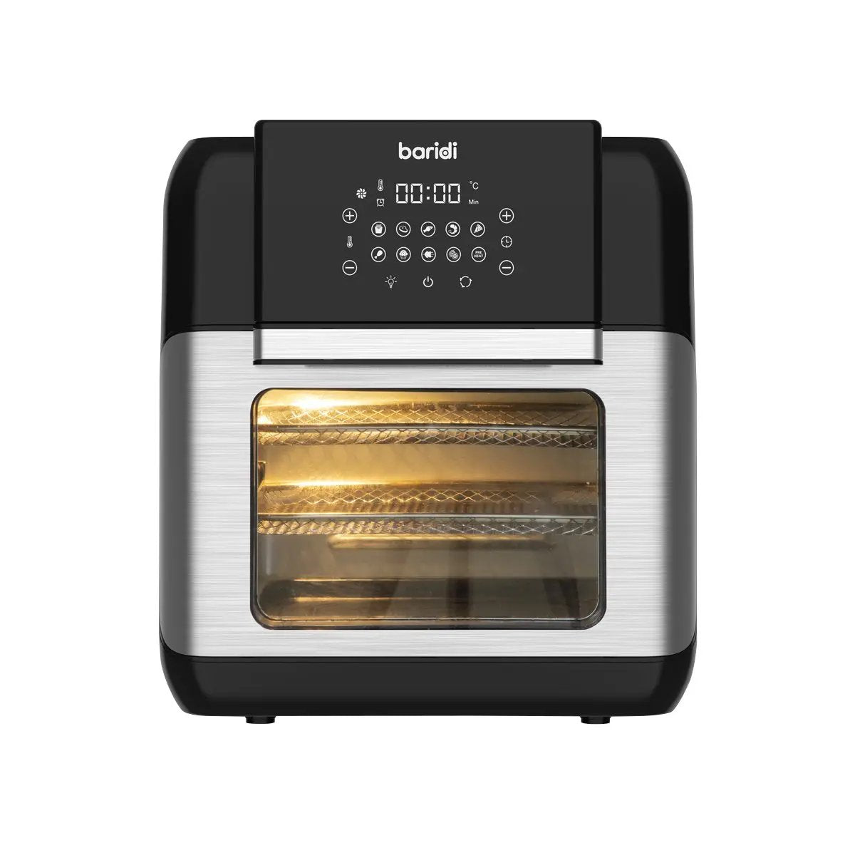 Baridi DH170 Air Fryer & Rotisserie 10 Preset Programs 1500W 12L Black & Silver Baridi