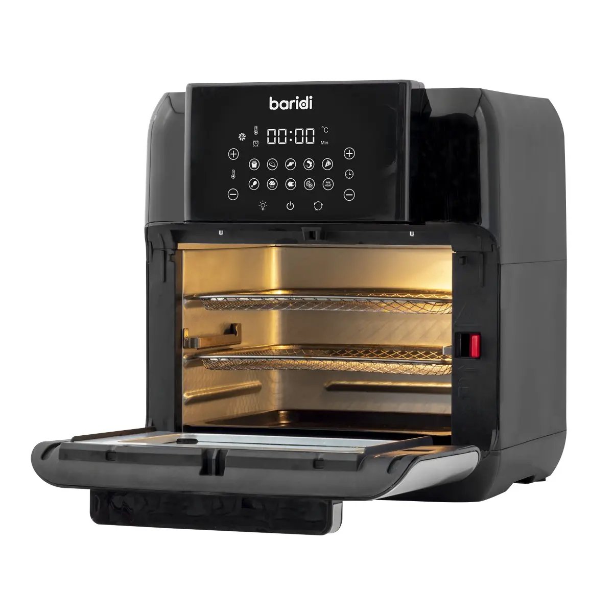 Baridi DH170 Air Fryer & Rotisserie 10 Preset Programs 1500W 12L Black & Silver Baridi