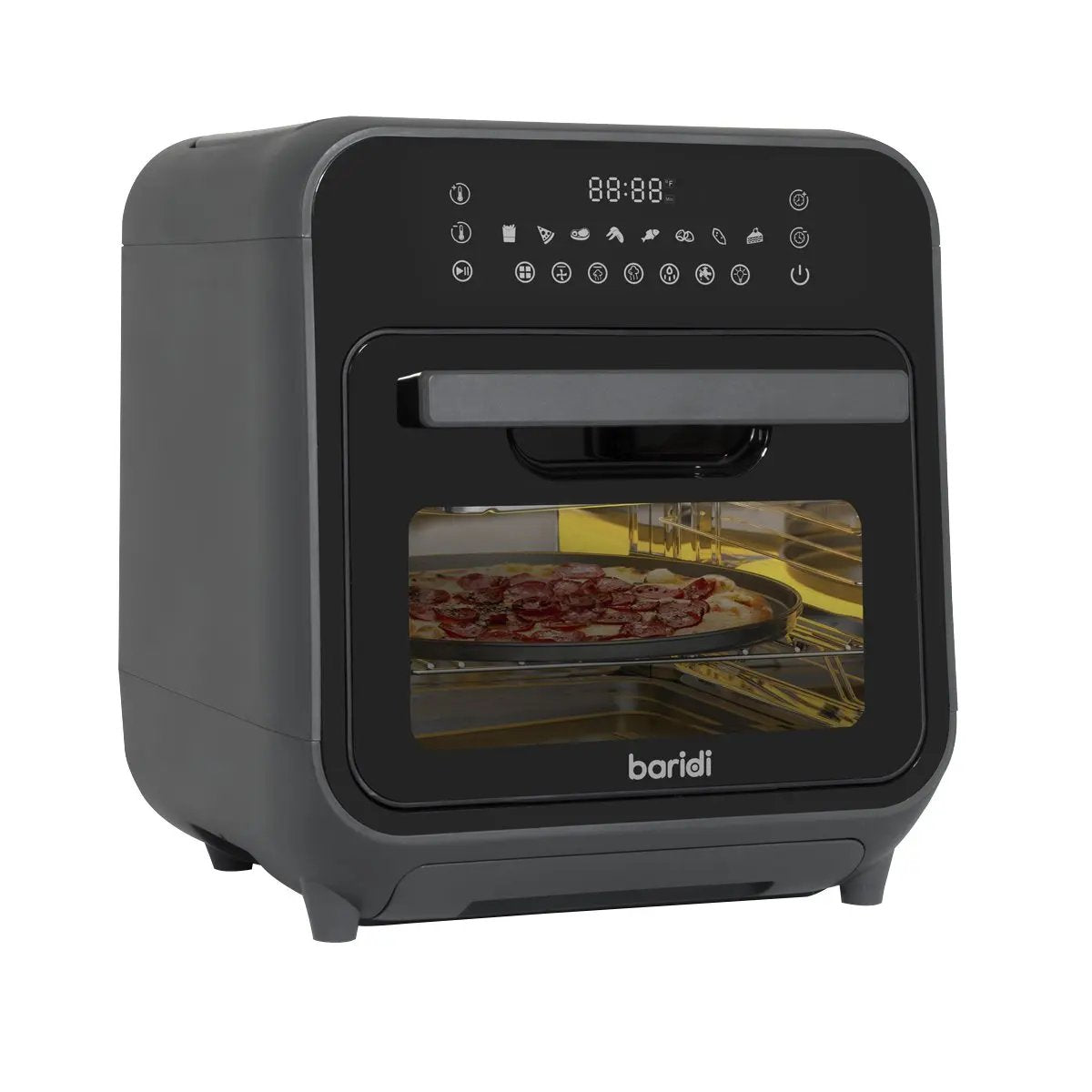 Baridi DH171 Steam Air Fryer Oven Self-Cleaning 8 Preset Programs 1635W 15L Black Baridi