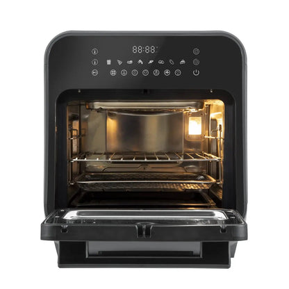 Baridi DH171 Steam Air Fryer Oven Self-Cleaning 8 Preset Programs 1635W 15L Black Baridi
