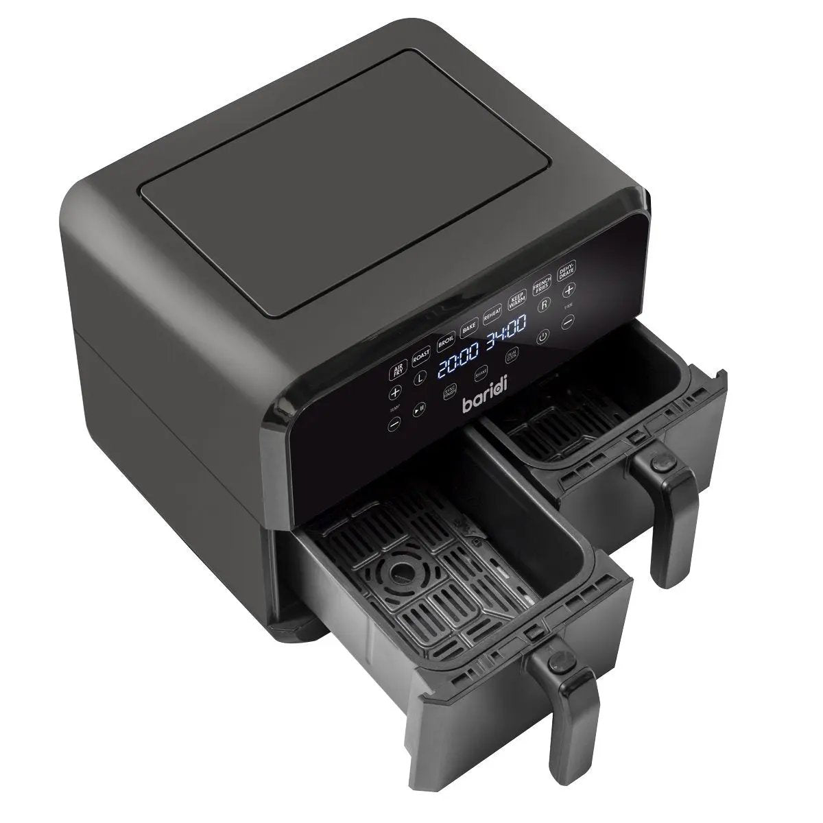 Baridi DH172 Dual Zone Air Fryer 8L with 8-in-1 Functions Touch Controls Easy-Clean Black - DH172 Baridi