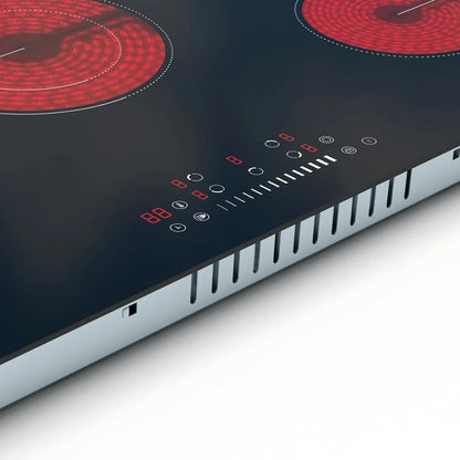 Baridi DH175 77cm Built-In Ceramic Hob with 5 Cooking Zones Black Glass 8200W with Slider Touch Controls Timer Baridi