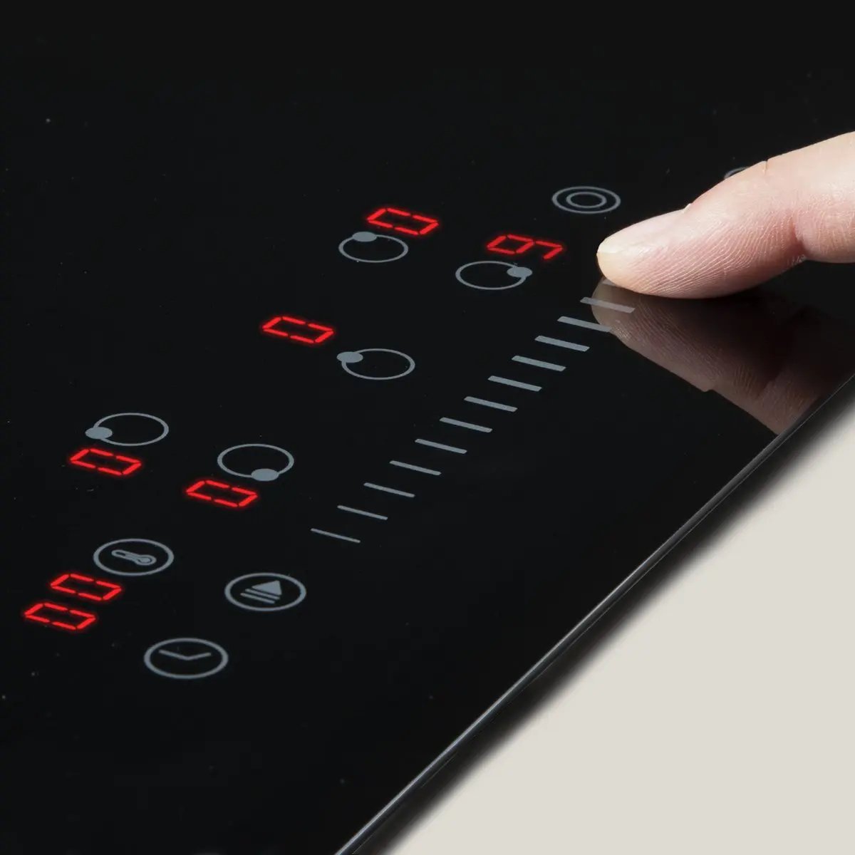 Baridi DH175 77cm Built-In Ceramic Hob with 5 Cooking Zones Black Glass 8200W with Slider Touch Controls Timer Baridi