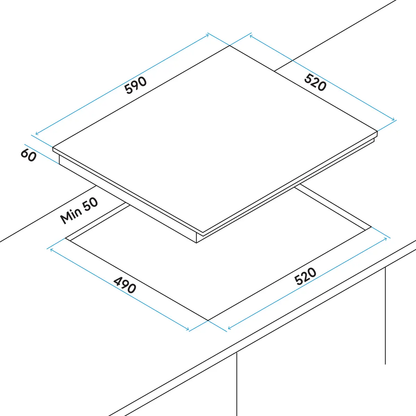 Baridi DH177 60cm Built-In Induction Hob with 4 Cooking Zones 2800W Boost Function 9 Power Levels Touch Control Timer supplied with 13A Plug Baridi