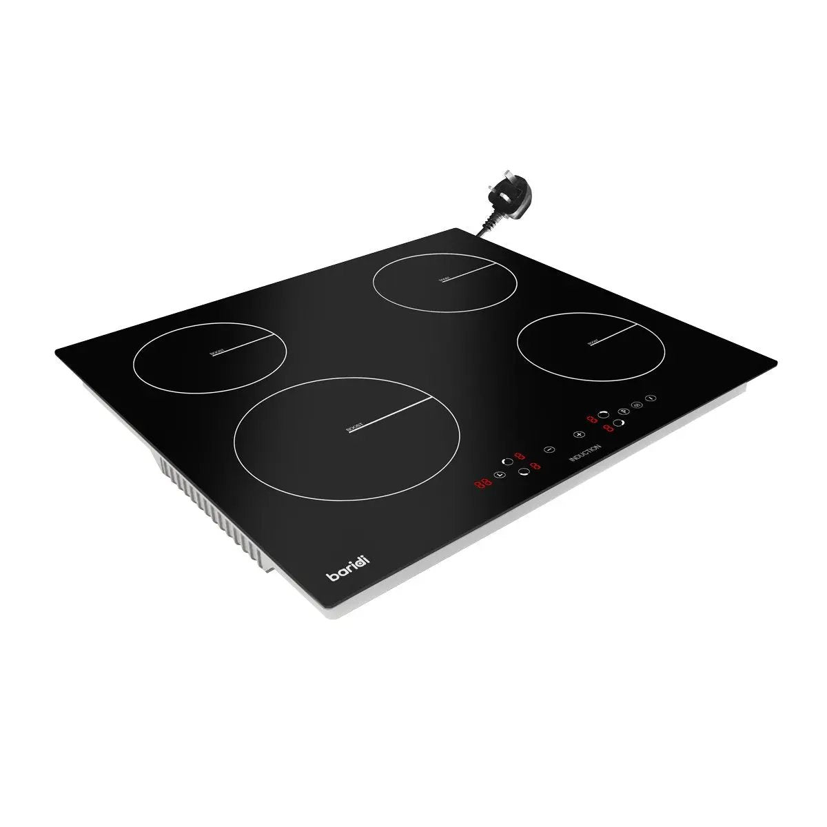 Baridi DH177 60cm Built-In Induction Hob with 4 Cooking Zones 2800W Boost Function 9 Power Levels Touch Control Timer supplied with 13A Plug Baridi