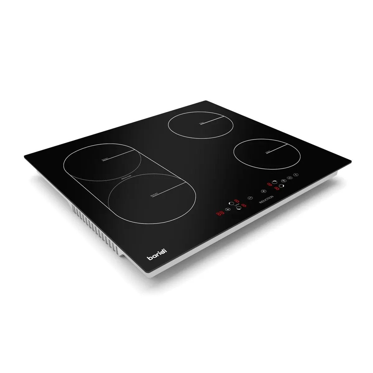Baridi DH178 60cm Built-In Induction Hob with Bridge Zone 4 Cooking Zones 2800W Boost Function 9 Power Levels Touch Control & Timer Baridi