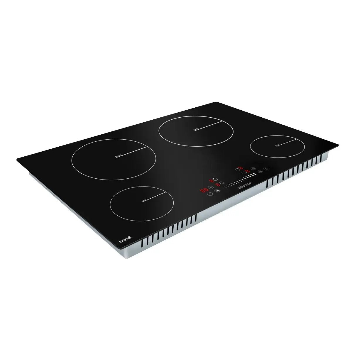 Baridi DH179 77cm Built-In Induction Hob with 4 Cooking Zones 7200W Boost Function 9 Power Levels Touch Control & Timer Hardwired Baridi