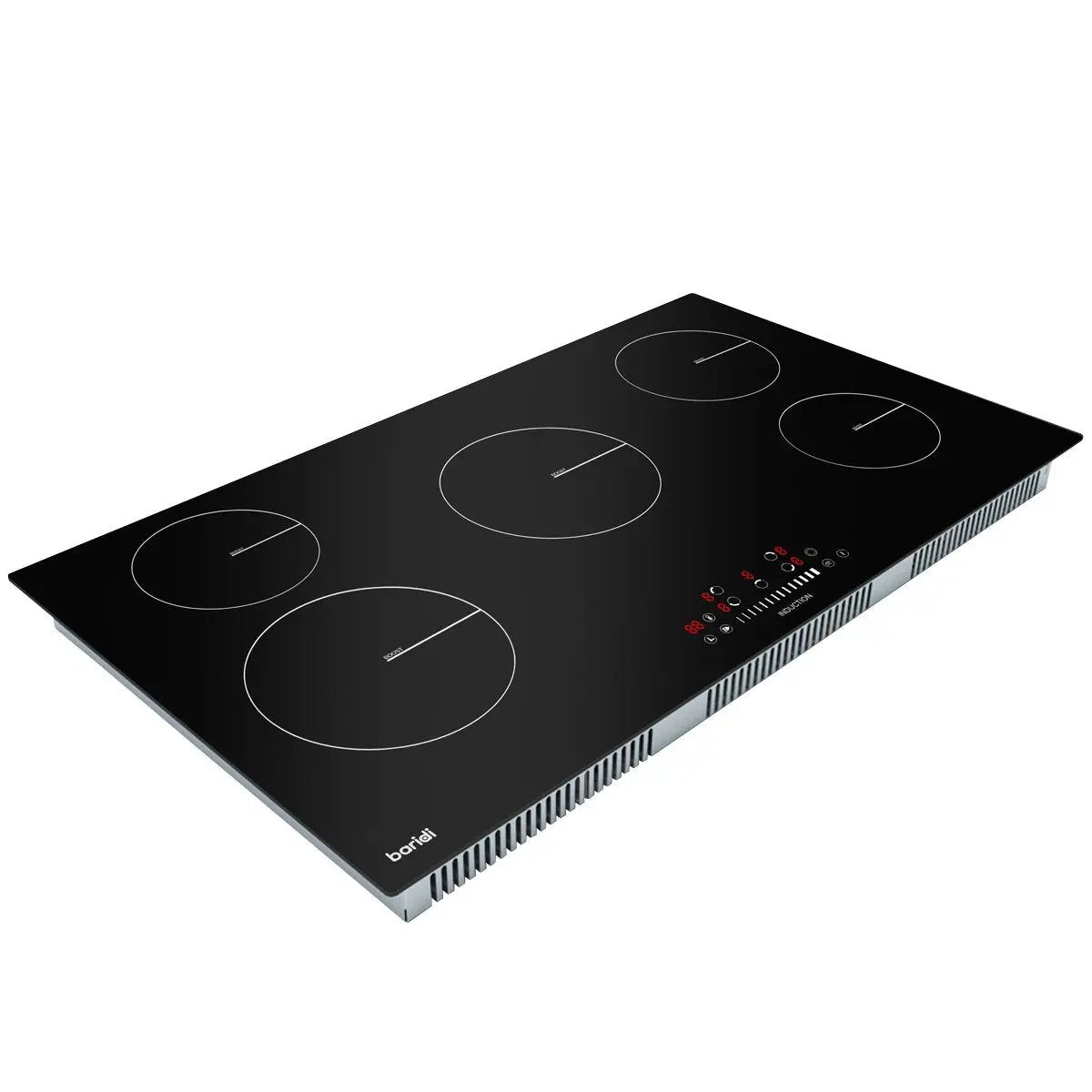Baridi DH180 90cm Built-In Induction Hob with 5 Cooking Zones 9300W Boost Function 9 Power Levels Slider Touch Control Hardwired Baridi