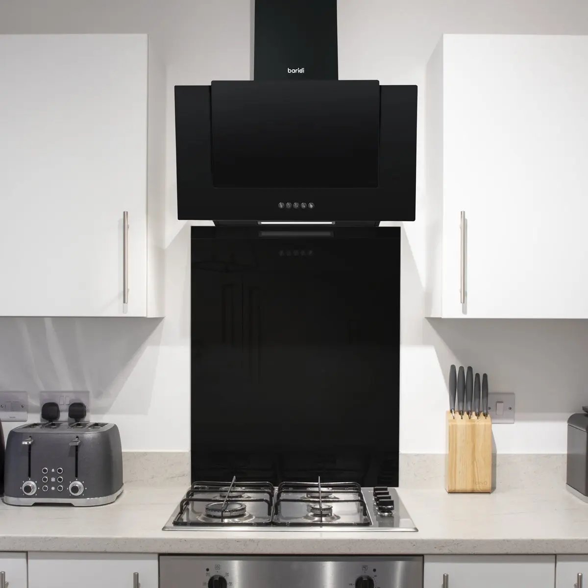 Baridi DH194 60cm Splashback for Cooker Hoods Extractor Fans Black Glass Baridi