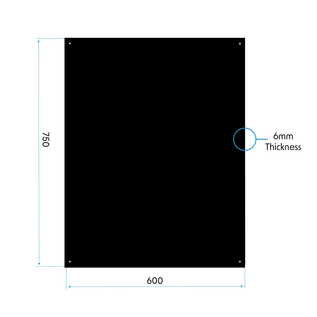 Baridi DH194 60cm Splashback for Cooker Hoods Extractor Fans Black Glass Baridi