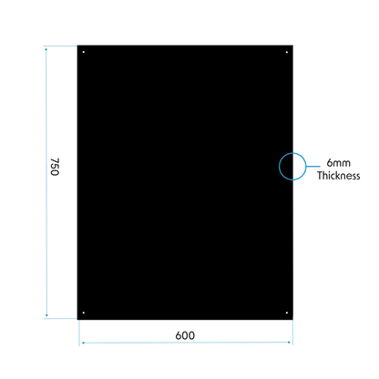 Baridi DH194 60cm Splashback for Cooker Hoods Extractor Fans Black Glass Baridi