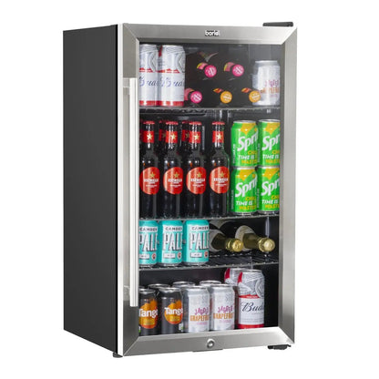 Baridi DH31 Under Counter Wine/Drink/Beverage Cooler/Fridge Built-In Thermostat Energy Class E 85 Litre - Stainless Steel Baridi
