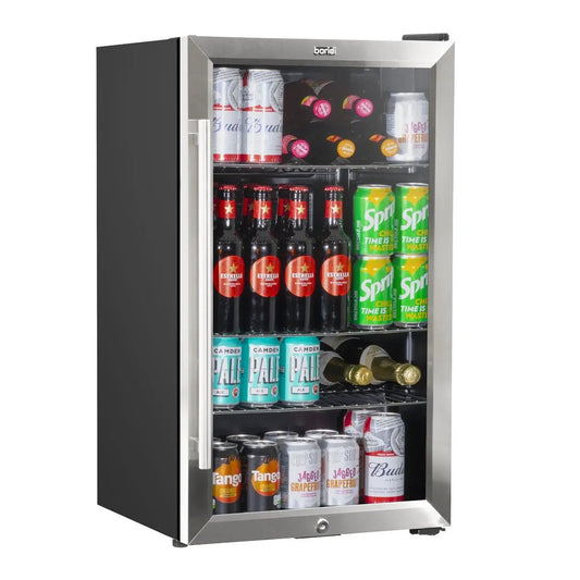 Baridi DH31 Under Counter Wine/Drink/Beverage Cooler/Fridge Built-In Thermostat Energy Class E 85 Litre - Stainless Steel Baridi