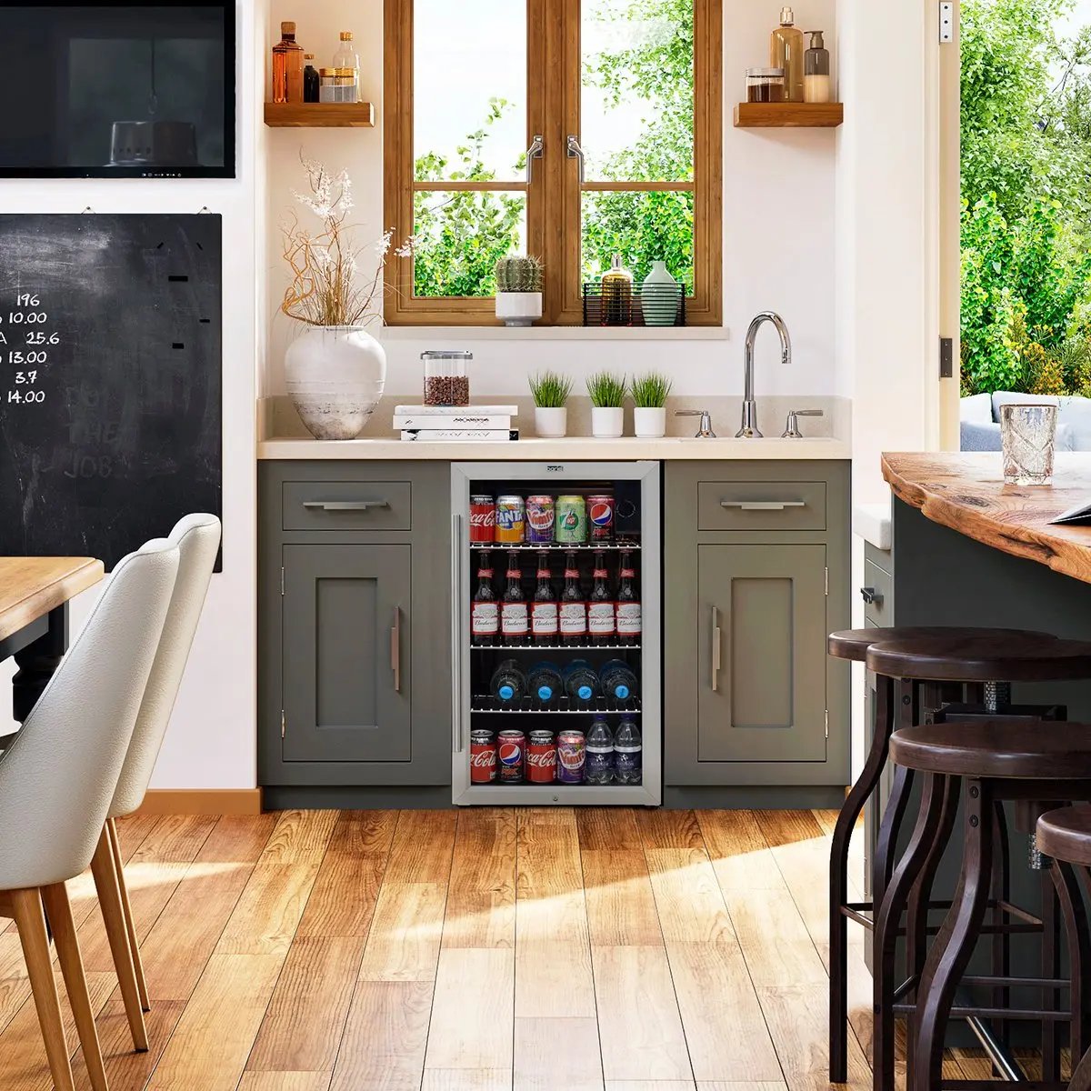 Baridi DH31 Under Counter Wine/Drink/Beverage Cooler/Fridge Built-In Thermostat Energy Class E 85 Litre - Stainless Steel Baridi