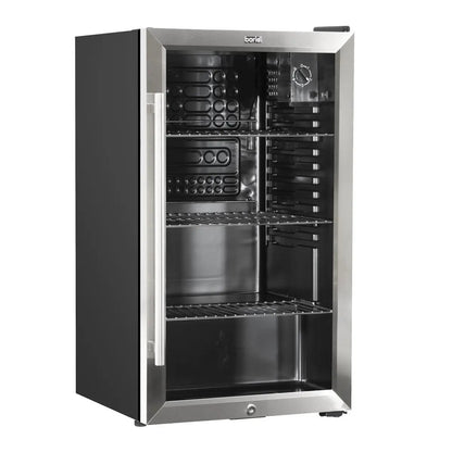 Baridi DH31 Under Counter Wine/Drink/Beverage Cooler/Fridge Built-In Thermostat Energy Class E 85 Litre - Stainless Steel Baridi