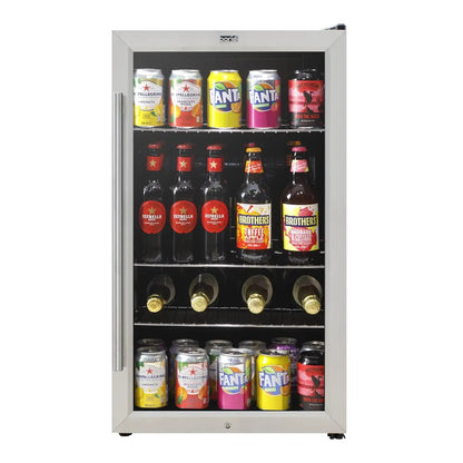 Baridi DH31 Under Counter Wine/Drink/Beverage Cooler/Fridge Built-In Thermostat Energy Class E 85 Litre - Stainless Steel Baridi