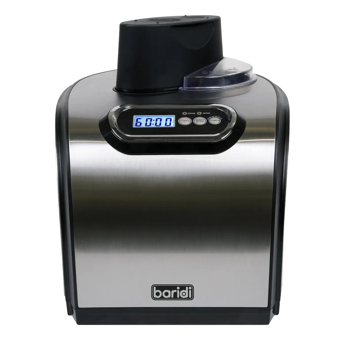 Baridi DH50 1.5L Ice Cream Gelato & Sorbet Machine with Fast-Freeze Compressor Cooling Baridi