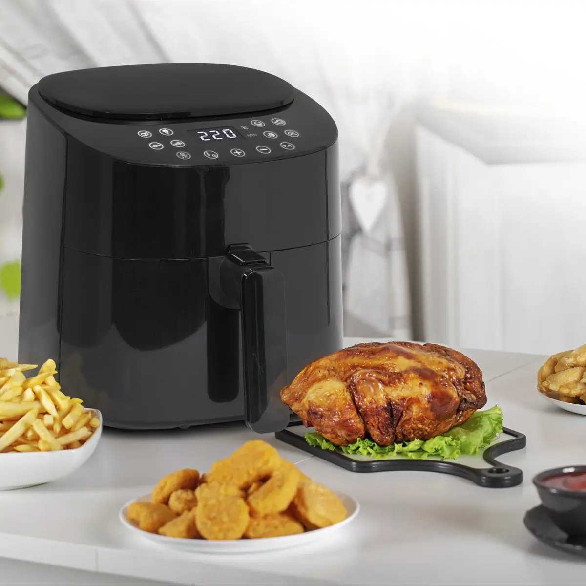 Baridi DH60 3.5L Low Fat Air Fryer with Digital Rapid Air Oil Free Circulation System 1300W 8 Presets Baridi