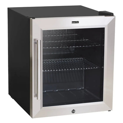 Baridi DH75 50L Tabletop Drinks Fridge Mini Beer Cooler Glass Door Stainless Steel Baridi