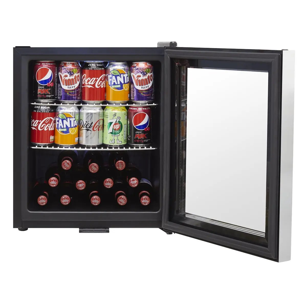 Baridi DH75 50L Tabletop Drinks Fridge Mini Beer Cooler Glass Door Stainless Steel Baridi