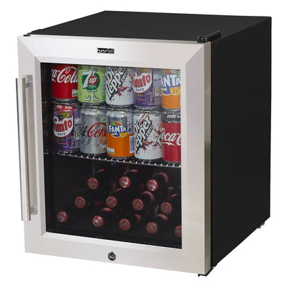 Baridi DH75 50L Tabletop Drinks Fridge Mini Beer Cooler Glass Door Stainless Steel Baridi