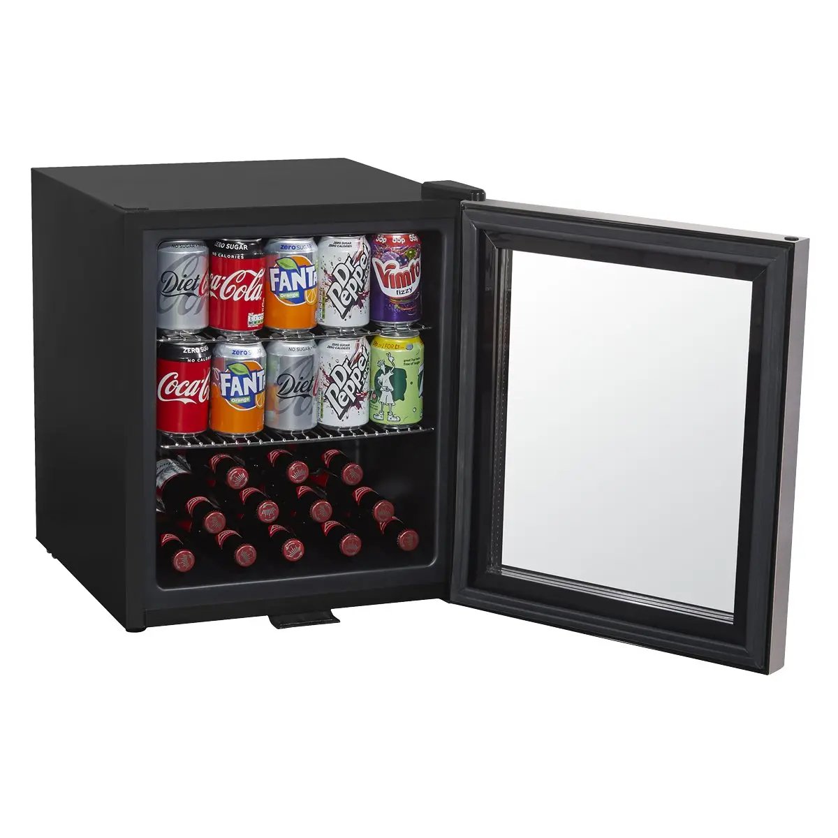 Baridi DH75 50L Tabletop Drinks Fridge Mini Beer Cooler Glass Door Stainless Steel Baridi